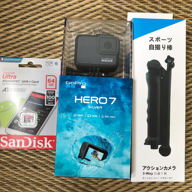 ビデオカメラ値下げ中❗️GoPro 7silver 4点セット