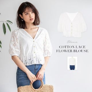 フィフス(fifth)の♡fifth コットンレースフラワーブラウス♡(シャツ/ブラウス(半袖/袖なし))