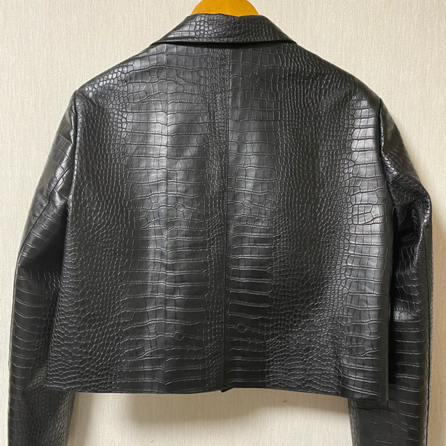 JOHN STAMP CROCO JACKET BLACK レザージャケット