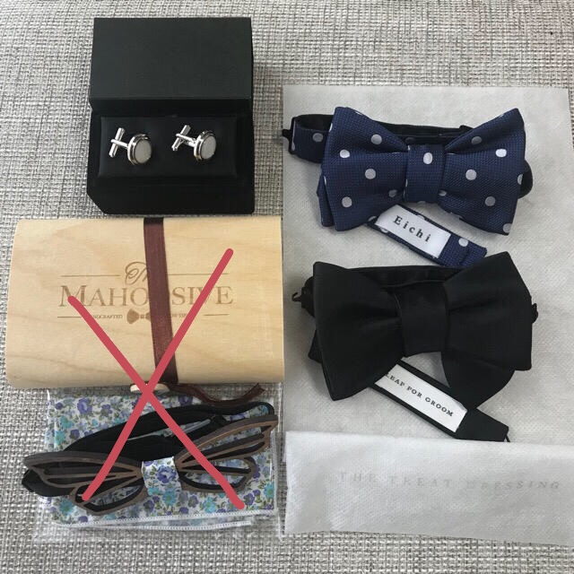 ★トリートドレッシング  新郎セット シャツ カフス 蝶ネクタイ 靴 メンズのファッション小物(その他)の商品写真