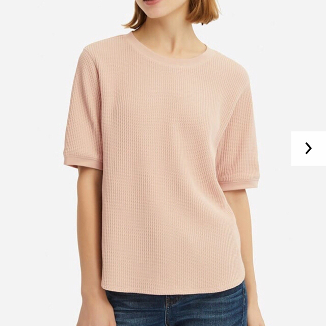 UNIQLO(ユニクロ)のワッフルクルーネックT レディースのトップス(Tシャツ(長袖/七分))の商品写真