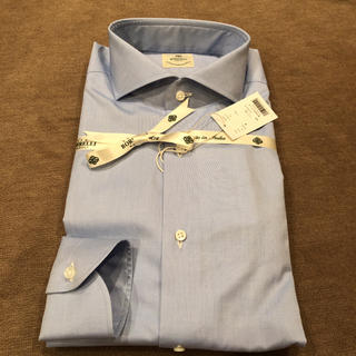 ルイジボレッリ(LUIGI BORRELLI)のルイジボレッリ ブルーコットンシャツ サイズ40新品未使用(シャツ)
