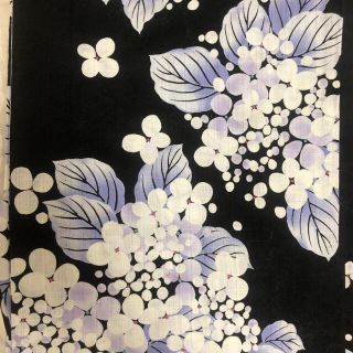 フリフ(ふりふ)の浴衣 花古今 紫陽花柄 黒 紫 レディース (浴衣)