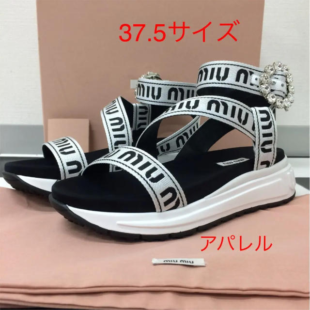 新品 2019SS MIU MIU ミュウミュウ クリスタルバックル サンダル