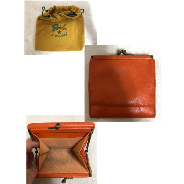 IL BISONTE(イルビゾンテ)のIL BISONTE[イルビゾンテ] がま口二つ折り財布 オレンジ レディースのファッション小物(財布)の商品写真