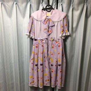 メタモルフォーゼタンドゥフィーユ(metamorphose temps de fille)のアイスキャンディ柄シャツワンピース+カフス ラベンダーセット(ひざ丈ワンピース)