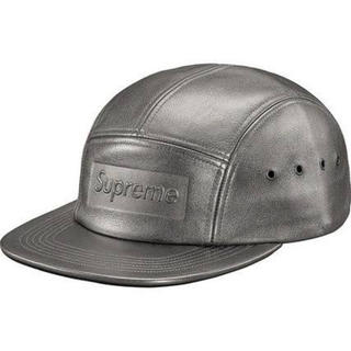 シュプリーム(Supreme)のPebbled Leather Camp Cap Gunmetal(キャップ)