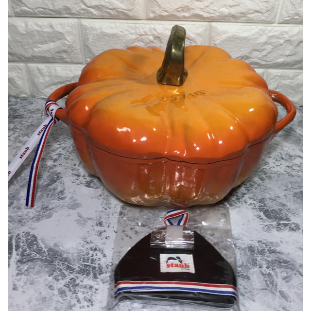 STAUB - ホワイトsak様専用 パンプキンココット 鍋 24cm 旧オレンジ