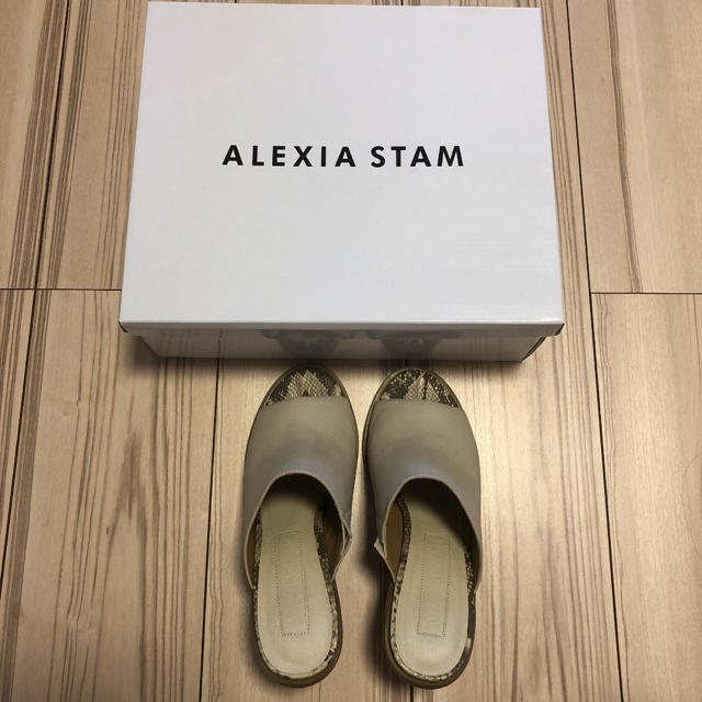 アリシアスタン ALEXIA STAM ミュール パイソン ベージュ