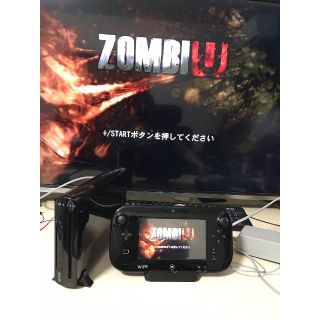 ウィーユー(Wii U)のWiiU ブラック【中古】(家庭用ゲーム機本体)