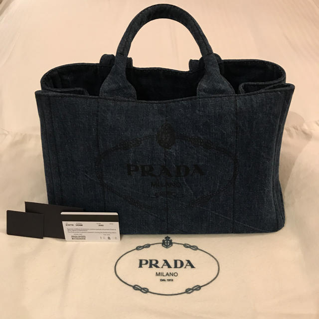 トートバッグ【予約】プラダ PRADA カナパ デニム 正規品