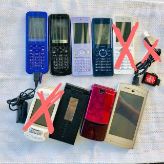 エーユー(au)の☆ガラケー色々ジャンク品まとめ7台(携帯電話本体)