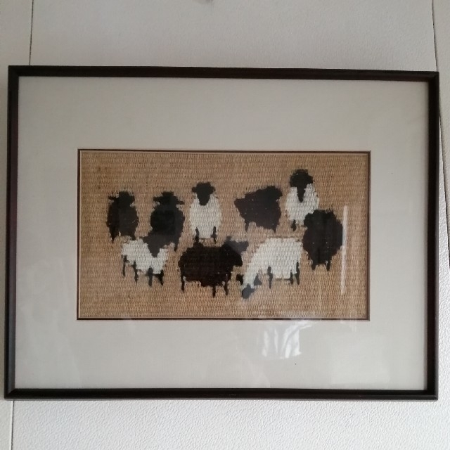手織物品（ 羊たち） 額縁入りエンタメ/ホビー