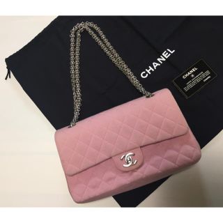 シャネル(CHANEL)の【送料込】シャネル☆チェーンバッグ☆ピンク☆ジャージ素材(ハンドバッグ)