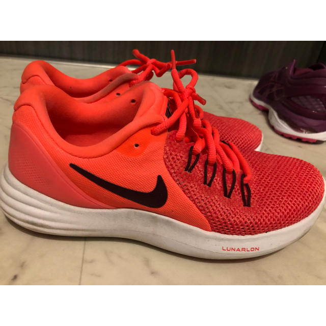 NIKE  LUNARLONランニング スニーカー 蛍光オレンジ 
23センチ