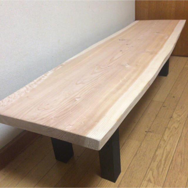 W150サイズ 天然無垢 一枚板ダイニングテーブルインテリア/住まい/日用品