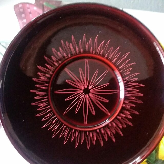 信頼 秋田 本庄 菊花彫茶托5枚 漆芸 - paellandco.com