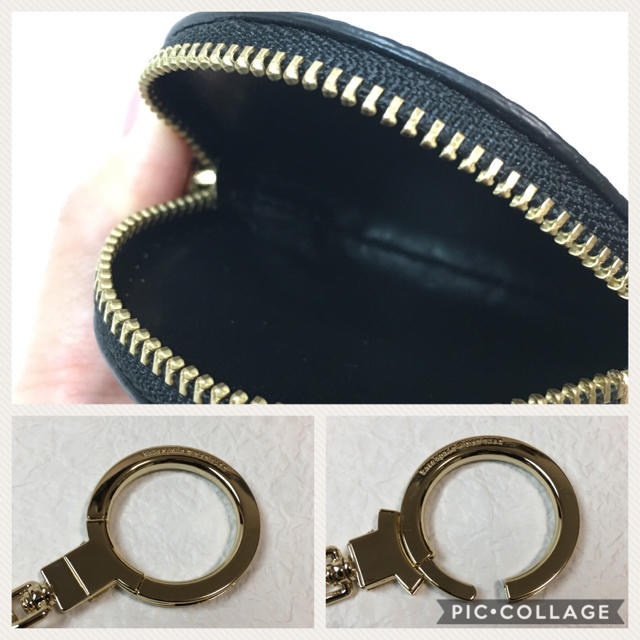 kate spade new york(ケイトスペードニューヨーク)の★お値下中★【新品未使用】ケイトスペード　コインケース　キーホルダー　パール　黒 レディースのファッション小物(キーホルダー)の商品写真