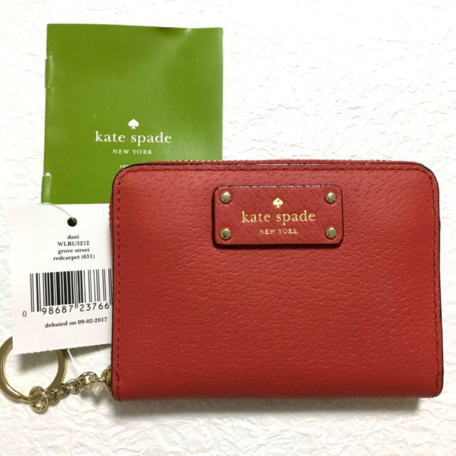 kate spade new york(ケイトスペードニューヨーク)の★チビ様専用★【新品未使用】ケイトスペード コインケース　ジップ　レッド レディースのファッション小物(コインケース)の商品写真