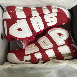 シュプリーム(Supreme)のSUPREME Air More Uptempo シュプテン red 赤(スニーカー)