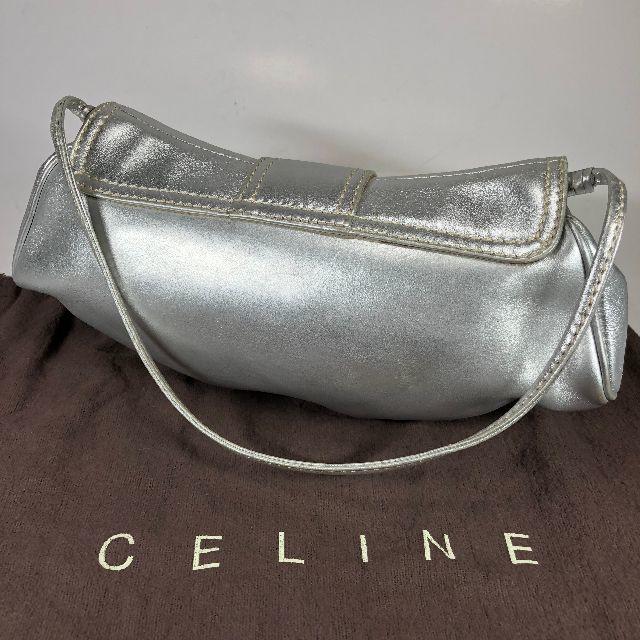 celine(セリーヌ)の【美品】セリーヌ フルレザー ショルダー ミニサイズ シルバー 保存袋付 レディースのバッグ(ショルダーバッグ)の商品写真