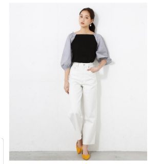 アズールバイマウジー(AZUL by moussy)の【未使用タグ付】AZUL by moussy・ハイウエストワイドデニムパンツ(デニム/ジーンズ)