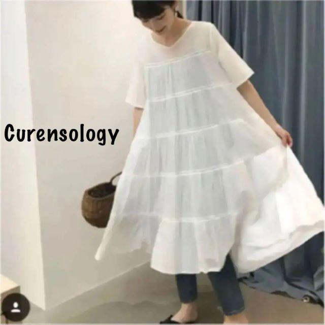 IENA - 新品 カレンソロジーCurensology コットンティアードワンピ*定