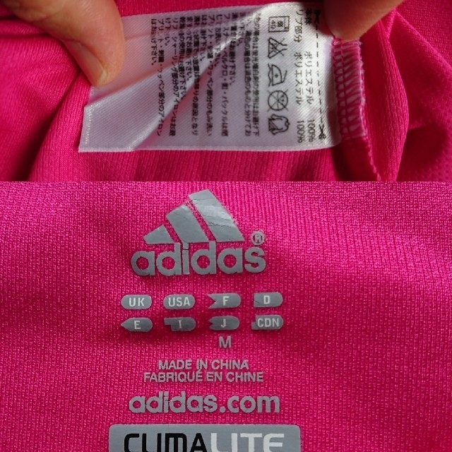 adidas(アディダス)のアディダス Tシャツ ピンク　レディース レディースのトップス(Tシャツ(半袖/袖なし))の商品写真