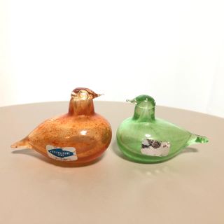 イッタラ(iittala)のNuutajarvi GoldenCrestedKinglet オレンジバード(置物)