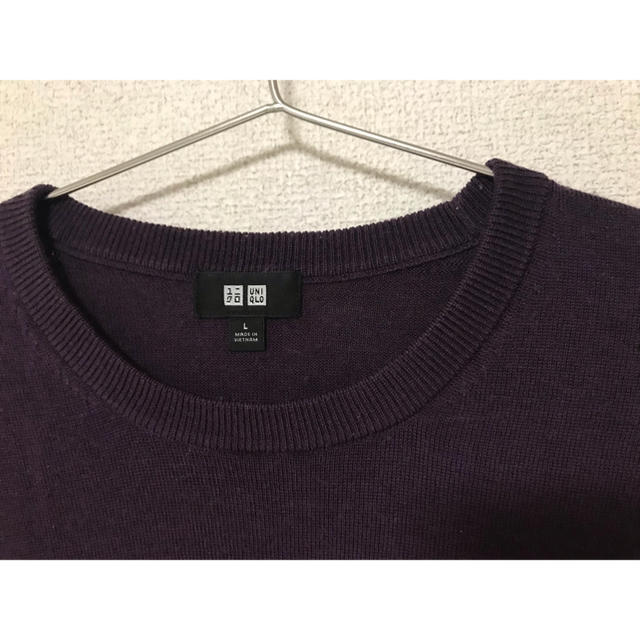 UNIQLO(ユニクロ)のユニクロ エクストラファイン メリノウール セーター サイズL メンズのトップス(ニット/セーター)の商品写真