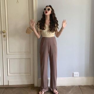 ザラ(ZARA)の再入荷！【 上下2点セット☆ 】ポンポンサマーニット & ストレートスラックス(ニット/セーター)