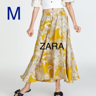 ザラ(ZARA)の【タグ付き新品】ザラ 花柄 アシンメトリー フリル  スカート(ロングスカート)