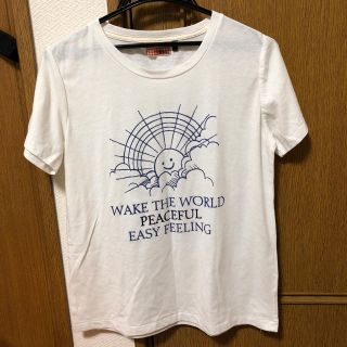 エドウィン(EDWIN)の値下げ‼️[EDWIN]白 Ｔシャツ 半袖 お日様 太陽 春夏(Tシャツ(半袖/袖なし))