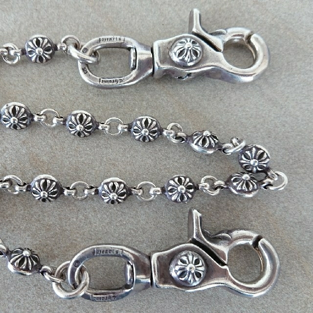 Chrome Hearts(クロムハーツ)のCHROME HEARTS 2クリップ クロスボールウォレットチェーン
47cm メンズのファッション小物(ウォレットチェーン)の商品写真