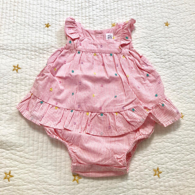 babyGAP(ベビーギャップ)の【セール】GAP baby ワンピストライプロンパース キッズ/ベビー/マタニティのベビー服(~85cm)(ロンパース)の商品写真