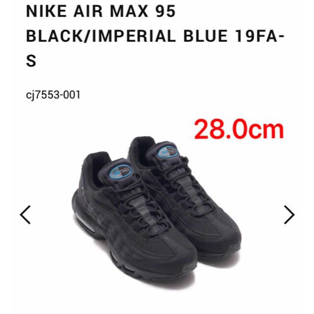 NIKE(ナイキ)の28.0 NIKE AIR MAX 95 BLACK IMPERIAL BLUE メンズの靴/シューズ(スニーカー)の商品写真