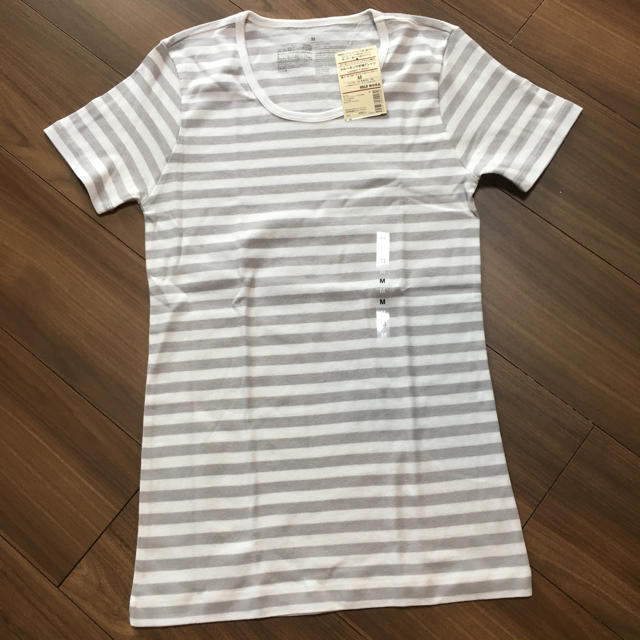 MUJI (無印良品)(ムジルシリョウヒン)の無印 ボーダーTシャツ M 新品 レディースのトップス(Tシャツ(半袖/袖なし))の商品写真