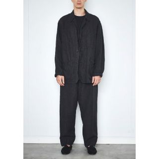 コモリ(COMOLI)のcomoli 18ss 名作 1938ラミーリネンパンツ ベルトレス チャコール(ワークパンツ/カーゴパンツ)