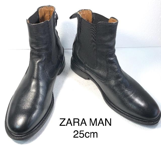 ZARA - 【ZARA MAN】ザラ サイドゴアショートブーツ 25cmの通販 by スーパーハンディマン｜ザラならラクマ