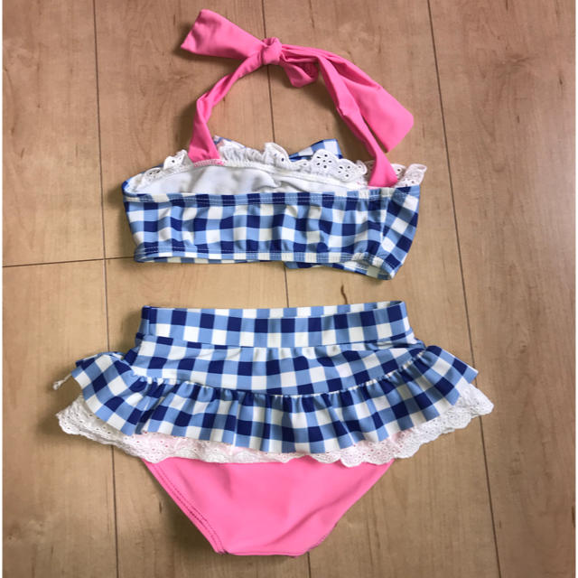 はなこ様　専用　チェック ビキニ水着 キッズ キッズ/ベビー/マタニティのキッズ服女の子用(90cm~)(水着)の商品写真