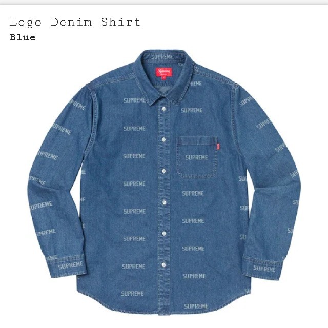 19SS 新品Supreme Logo Denim Shirt サイズL