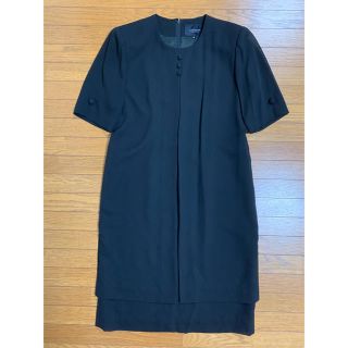 レディース ブラックフォーマル 礼服 13号 ワンピース 夏用 半袖 中古 美品(礼服/喪服)