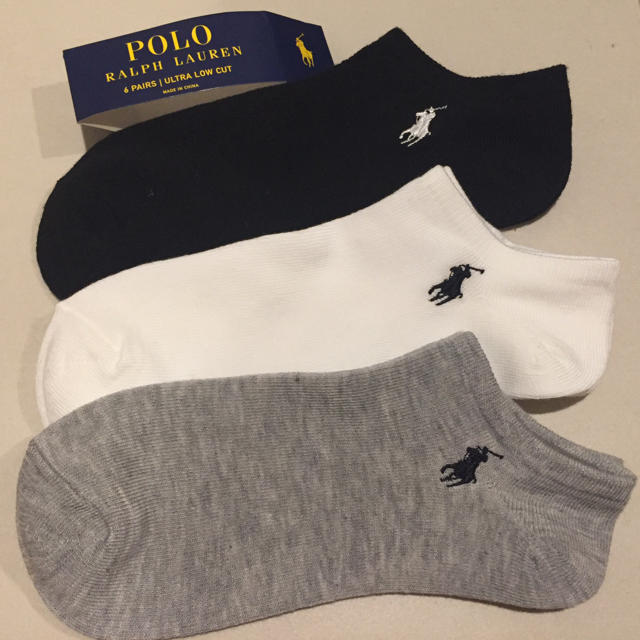 POLO RALPH LAUREN(ポロラルフローレン)の新品 ラルフローレン くるぶしソックス 3枚組 レディースのレッグウェア(ソックス)の商品写真