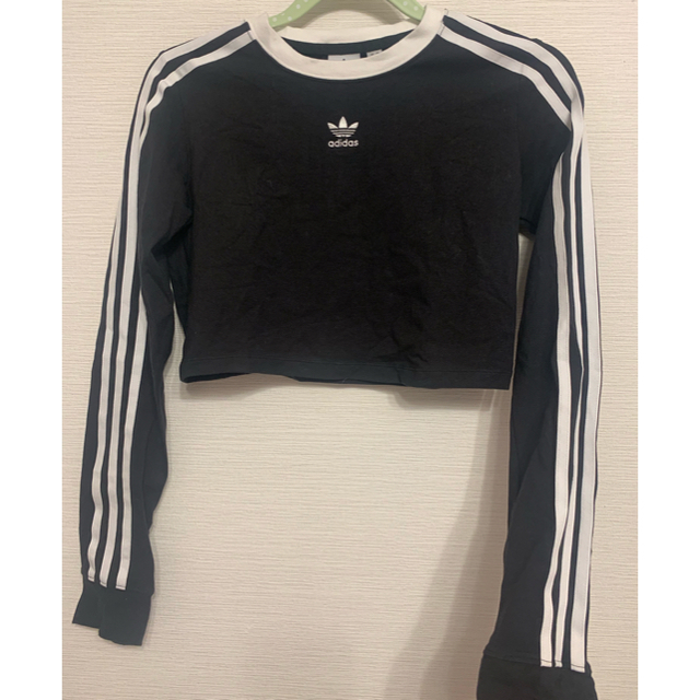 adidas originals 3ストライプ クロップド丈Tシャツ