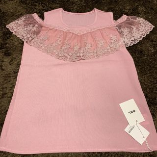 グレイル(GRL)のグレイル GRL ピンクフリルトップス 新品(シャツ/ブラウス(半袖/袖なし))