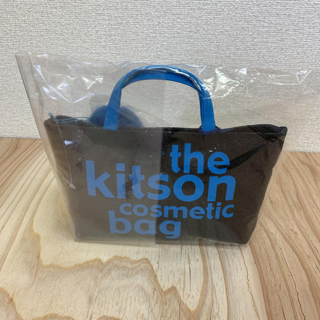KITSON(キットソン)の値下げしました！【新品未使用】kitson コスメバッグ 黒&青 レディースのバッグ(トートバッグ)の商品写真