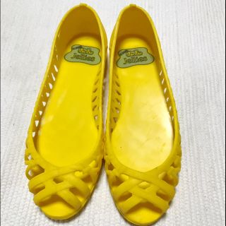 JuJu Jellies ラバーフラットサンダル UK3 イエロー(サンダル)