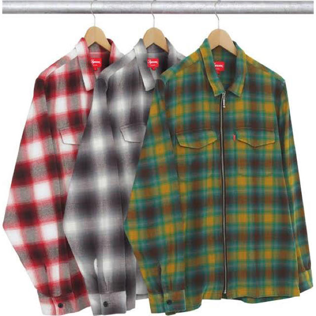 Supreme Shadow Plaid Zip-Up Flannel 現品限り一斉値下げ！ www.gold