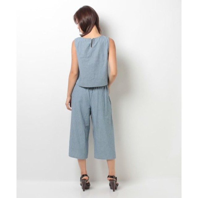 AZUL by moussy(アズールバイマウジー)の【AZUL BY MOUSSY】ストライプクロプトトップ×バギーセットアップ レディースのレディース その他(セット/コーデ)の商品写真