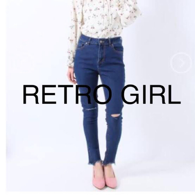 RETRO GIRL(レトロガール)のダメージデニムパンツ レディースのパンツ(デニム/ジーンズ)の商品写真